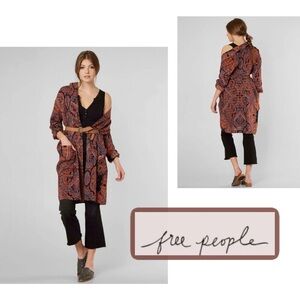 EUC Free People ‘Half Moon Duster’ Paisley Kimono Cardigan XS